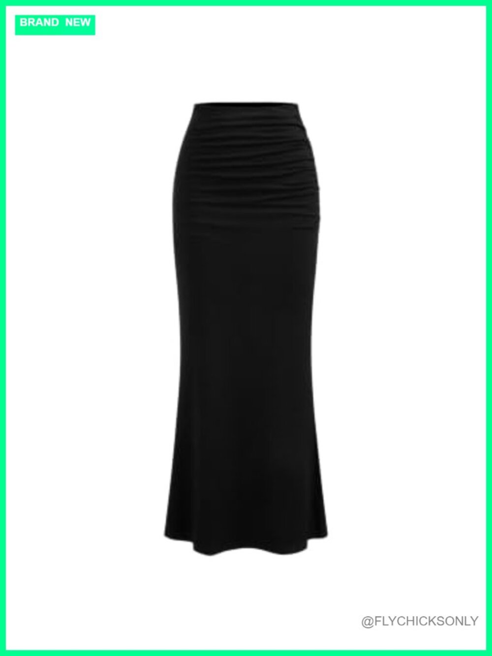 CIDER Ruched Mermaid Maxi Skirt Knit Rayon Spandex Bodycon